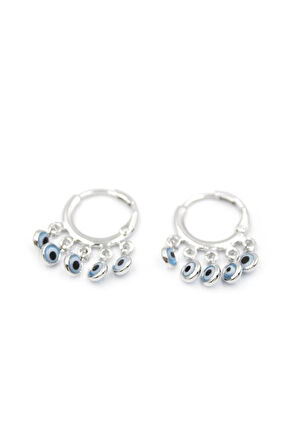 Nazar Boncuklu Küpe - Gümüş