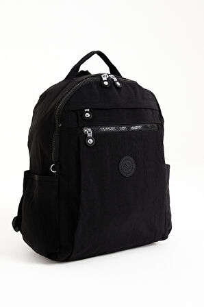 Çok Cepli Kadın Sırt Çantası Orta Boy Günlük HV3059 Siyah