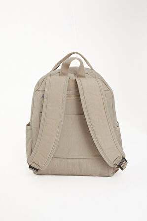 Çok Cepli Kadın Sırt Çantası Orta Boy Günlük HV3059 Bej