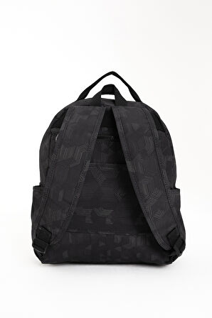 Çok Cepli Kadın Sırt Çantası Orta Boy Günlük HV3059 Siyah Desenli