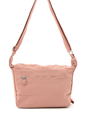 Çok Cepli Çapraz Askılı Kadın Omuz Çantası Orta Boy Günlük HV3046 Pembe