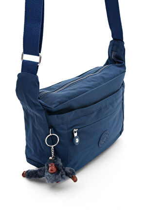 Çok Cepli Çapraz Askılı Kadın Omuz Çantası Orta Boy Günlük HV3046 Lacivert