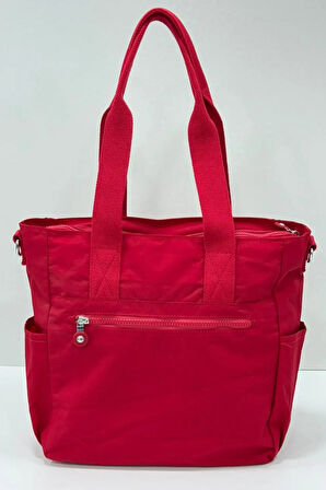 Çok Cepli Kadın Omuz Çantası Orta Boy Günlük HV3032 Kırmızı