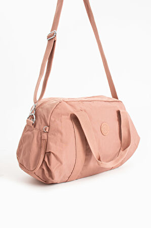 Çok Cepli Ayakkabı Bölmeli Spor El Valizi ve Seyahat Çantası Orta Boy HV3029 Pembe