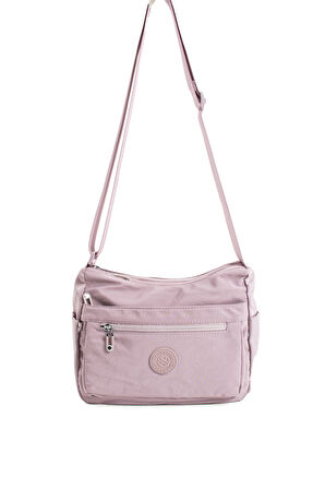Çok Cepli Çapraz Askılı Kadın Omuz Çantası Orta Boy Günlük HV4008 Açık Mor
