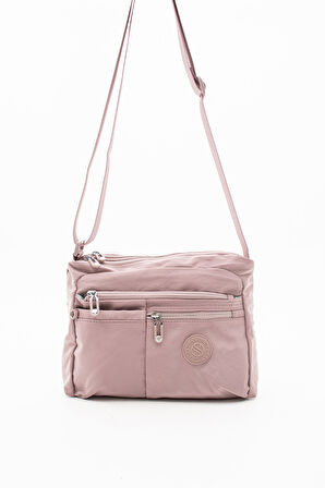 Çok Cepli Çapraz Askılı Kadın Omuz Çantası Orta Boy Günlük HV4006 Açık Mor