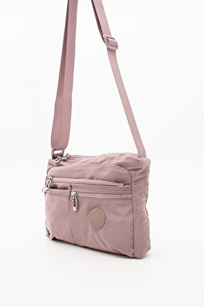 Çok Cepli Çapraz Askılı Kadın Omuz Çantası Orta Boy Günlük HV4006 Açık Mor