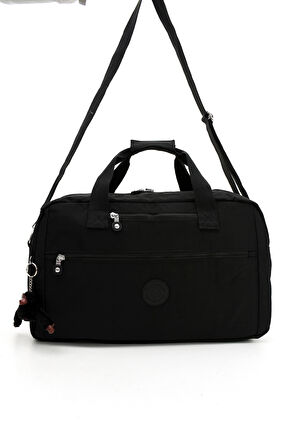 Çok Cepli Spor El Valizi ve Seyahat Çantası Büyük Boy HV3028 Siyah