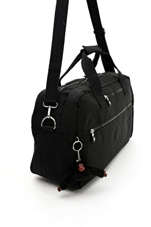 Çok Cepli Spor El Valizi ve Seyahat Çantası Büyük Boy HV3028 Siyah