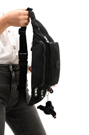 Çok Cepli Bel Çantası Günlük HV3043 Siyah