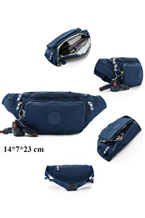 Çok Cepli Bel Çantası Günlük HV3043 Lacivert