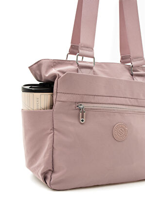 Çok Cepli Kadın Omuz Çantası Büyük Boy Günlük HV4003 Açık Mor