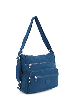 Çok Cepli Ayarlanabilir Çapraz Askılı Kadın Omuz ve Sırt  Çantası Büyük Boy Günlük HV3050 Lacivert