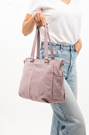 Çok Cepli Kadın Omuz Çantası Orta Boy Günlük HV4000 Açık Mor