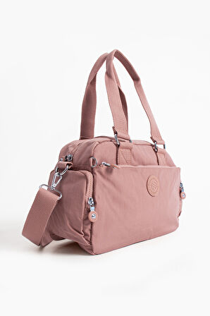 Çok Cepli Kadın Omuz Çantası Orta Boy Günlük HV3030 Pembe