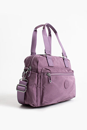 Çok Cepli Kadın Omuz Çantası Orta Boy Günlük HV4018 Açık Mor