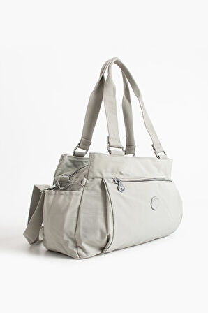 Çok Cepli Kadın Omuz Çantası Orta Boy Günlük HV7001 Gri