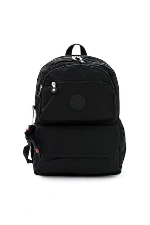 Çok Cepli Kadın Sırt Çantası Büyük Boy Okul ve Günlük HV3016 Black