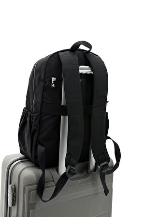 Çok Cepli Kadın Sırt Çantası Büyük Boy Okul ve Günlük HV3016 Black