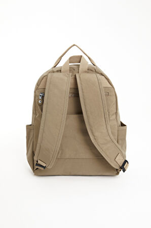 Çok Cepli Kadın Sırt Çantası Orta Boy Günlük HV3059 Koyu Bej