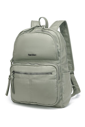 Barcelona Günlük Çok Cepli Orta Boy Kadın Sırt  Çantası 1872 Mint