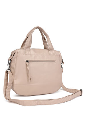 Barcelona Günlük Kadın El ve Omuz Çantası Uzun Askılı Çok Cepli 1873 Pudra