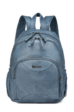 Barcelona Çok Cepli Günlük Orta Boy Kadın Kaliteli Sırt Çantası 1906 Buz Mavi