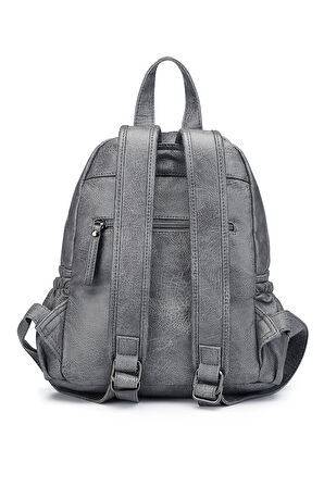 Barcelona Çok Cepli Günlük Orta Boy Kadın Kaliteli Sırt Çantası 1906 Gri