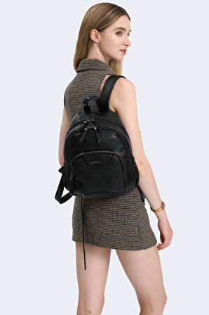 Barcelona Çok Cepli Günlük Orta Boy Kadın Kaliteli Sırt Çantası 1906 Mürdüm