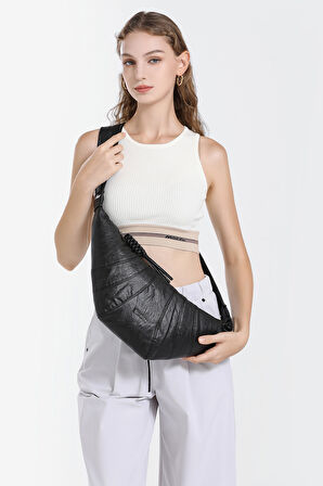 Barcelona Geniş Vücut Omuz Çantası Örgü Detaylı 1913 Kahverengi