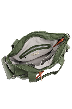 Barcelona Büyük Shopper Çok Cepli Uzun Askılı Kadın Omuz Çantası1927 Koyu Yeşil