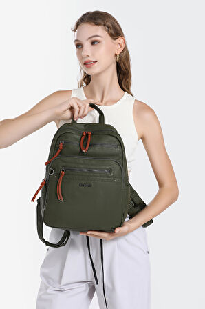 Barcelona Günlük Orta Boy Spor Çok Cepli Kadın Sırt Çantası 1928 Bej