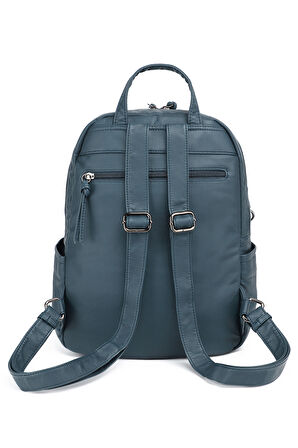 Barcelona Günlük Orta Boy Spor Çok Cepli Kadın Sırt Çantası 1928 Jeans Mavi