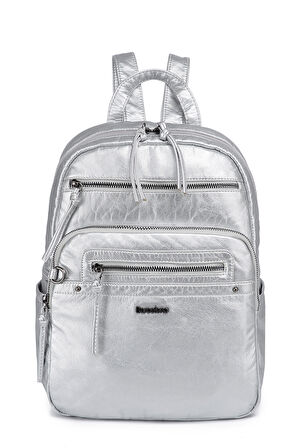 Barcelona Günlük Orta Boy Spor Çok Cepli Kadın Sırt Çantası 1928 Platin