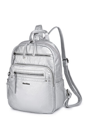Barcelona Günlük Orta Boy Spor Çok Cepli Kadın Sırt Çantası 1928 Platin