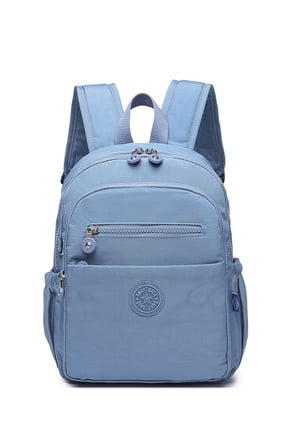 Smart Su Geçirmez Krınkıl Kumaş Tablet Bölmeli Orta Boy Kadın Günlük Sırt Çantası Jeans Mavi