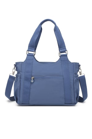 Smart Bags Günlük Orta Boy Su Geçirmez Krınkıl Kumaş Kadın Omuz Çantası Mavi