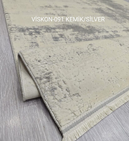 Decoser Viskon Koleksiyonu Viskon Akrilik dokuma Bambu Halı DH091 Kemik Gri