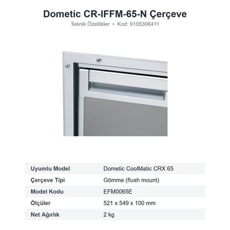 Dometic CoolMatic CR-IFFM-65-N Gömme (Flush Mount) Montaj Çerçevesi, CRX 65 İçin (9105306411)
