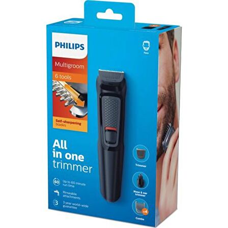 Philips MG3710 6 Başlıklı Kablosuz - Şarjlı Kuru Sakal-Burun Çok Amaçlı Tıraş Makinesi 