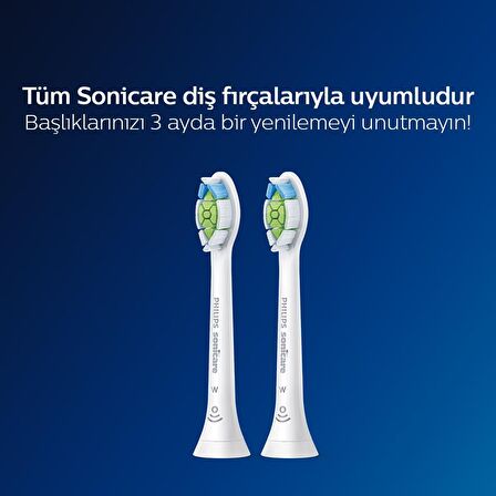 Philips Sonicare W2 Optimal White 2'li Şarjlı Diş Fırçası Yedeği