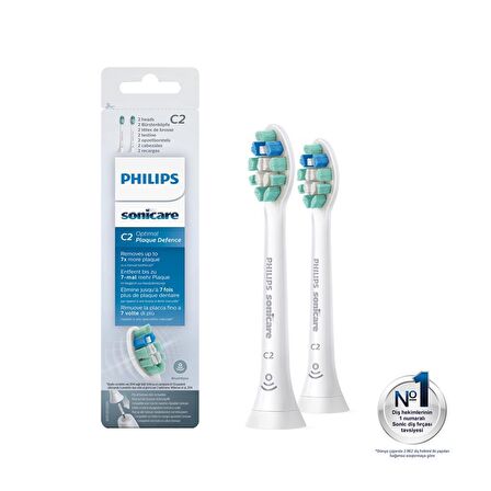 Philips Sonicare C2 Optimal Plaque Defence 2'li Şarjlı Diş Fırçası Yedeği