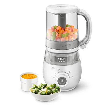 Philips Avent 4'ü 1 Arada Buharlı Pişirici, SCF883/01