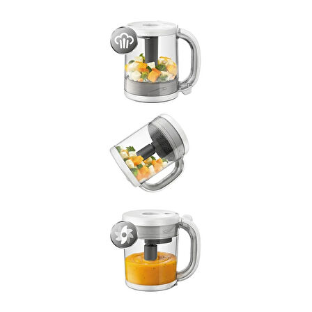 Philips Avent 4'ü 1 Arada Buharlı Pişirici, SCF883/01