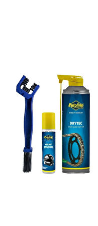 Putoline 500 ML Dry-Tech zincir yağ & 75 ML kask temizleme & Fırça