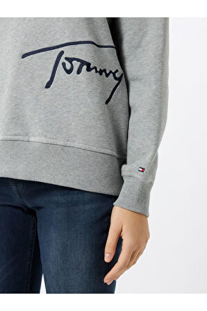 organik pamuk nakışlı relaxed kesim sweatshirt