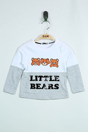 Toontoy Kız Bebek Tişört Little Bears Baskılı