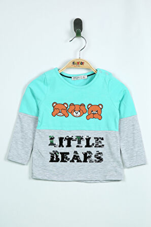 Toontoy Kız Bebek Tişört Little Bears Baskılı