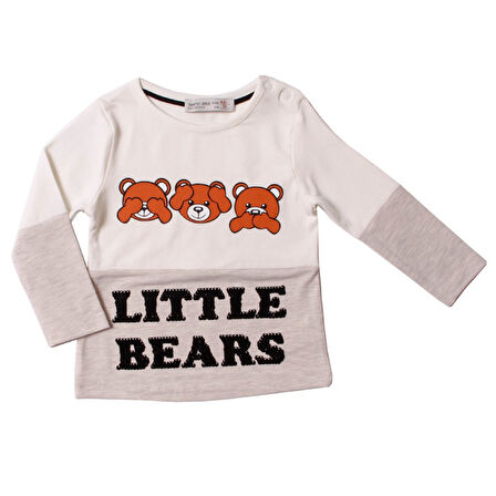 Toontoy Kız Bebek Tişört Little Bears Baskılı