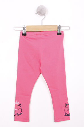 Toontoy Kız Bebek Paça Kedi Nakışlı Tayt